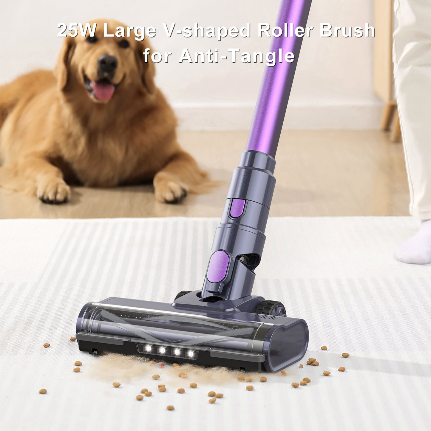 MIUZZY Aspiradora inalámbrica M242, aspiradora sin escobillas de 25 Kpa con pantalla táctil, hasta 50 minutos de funcionamiento, aspiradora ligera para alfombras, suelos de madera del hogar y pelo de mascotas 